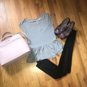 American Eagle Gray Peplum Top